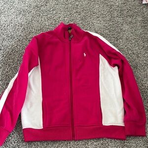 Polo Ralph Lauren Pink and White Track Jacket